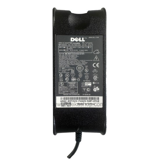 شارژر لپ تاپ دل Dell 19.5V 3.34A Pin 7.4*5.0 Logo