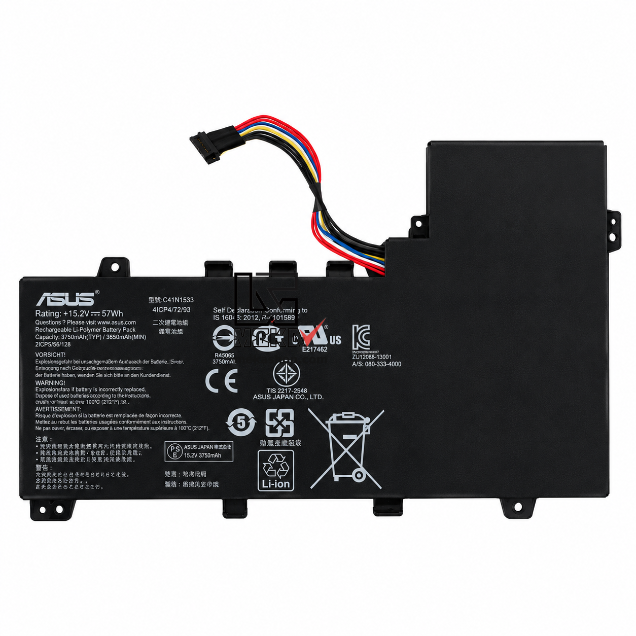 باتری لپ تاپ ایسوس Asus ZenBook UX560U Q534U C41N1533 با پارتنامبرهای مشابه 0B200-02010200 و 0B200-02010300