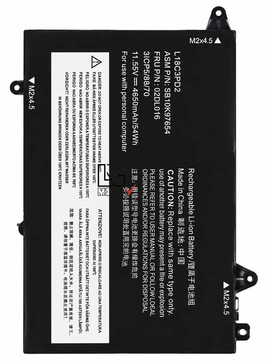 باتری لپ تاپ Lenovo ThinkPad T490s مدل L18C3PD2