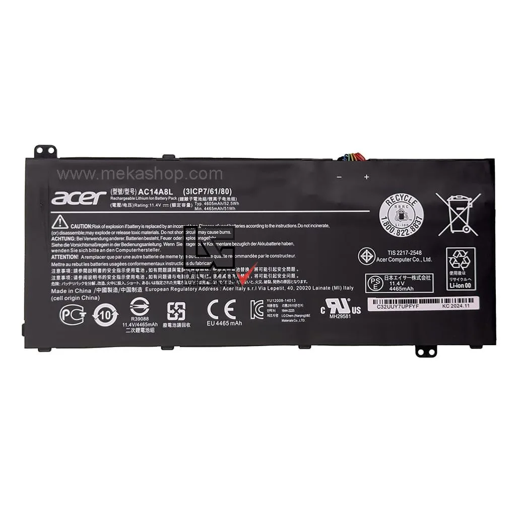 باتری اورجینال لپ تاپ ایسر Acer Aspire V15 Nitro مدل AC14A8L