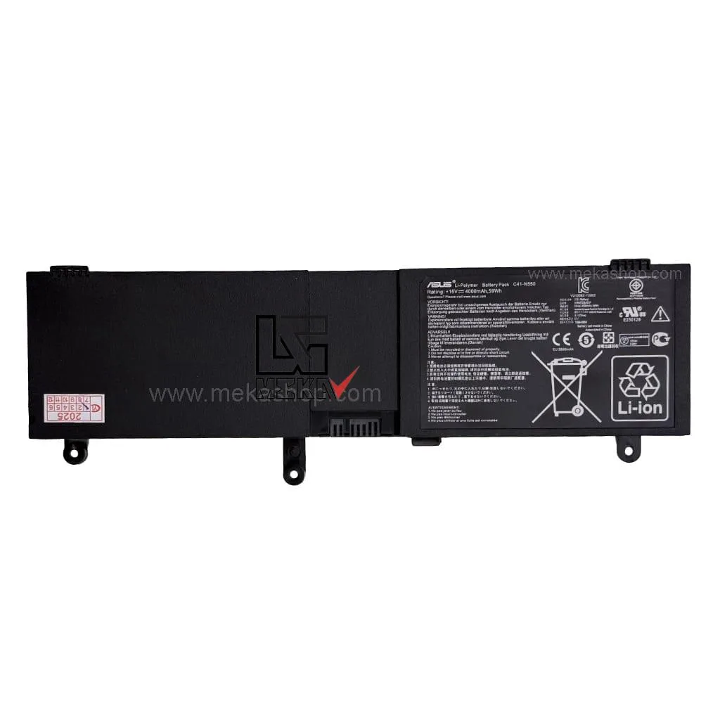 باتری اورجینال ASUS مدل C41-N550 مناسب لپ تاپ N550