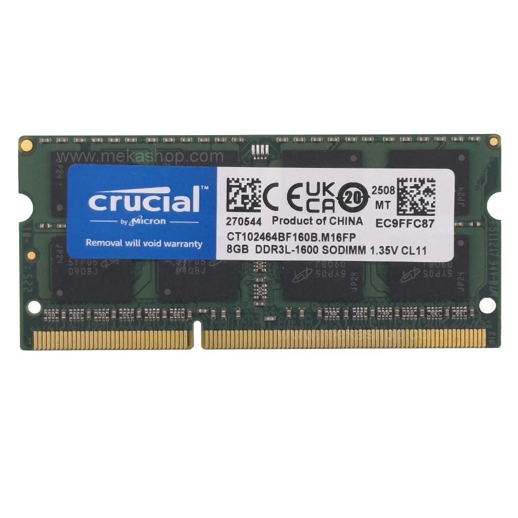 رم لپ تاپ کروشیال مدل Crucial DDR3L 1600MHz PC3l CL11 8GB
