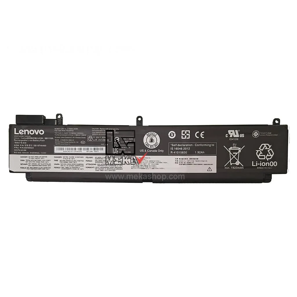 باتری اورجینال لپ تاپ لنوو Pn: 00hw022) Lenovo ThinkPad T460s 3Cells)
