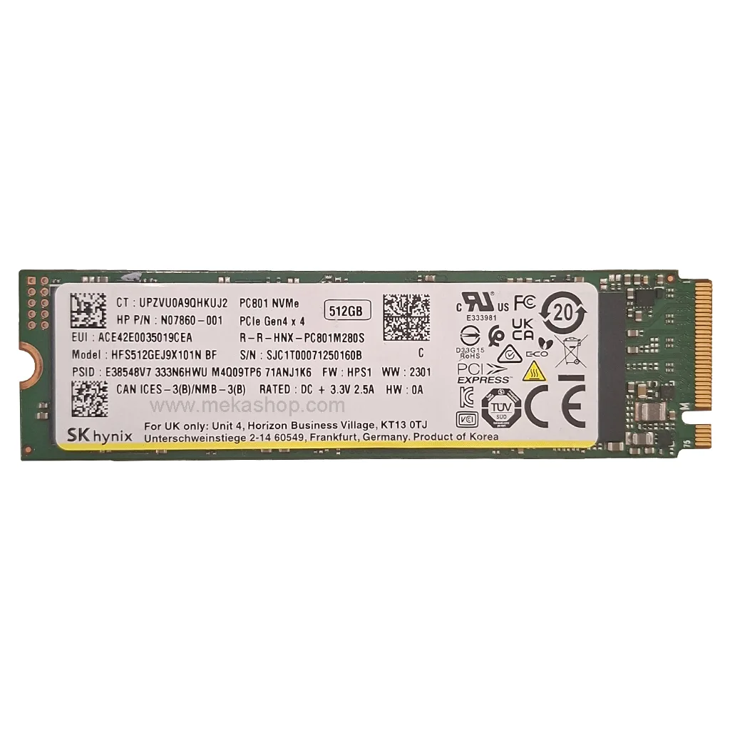 هارد اس اس دی لپ تاپ اسکای هاینیکس 512 گیگابایت SSD SK Hynix NVME M.2 SERIES 512 GB تک شیار
