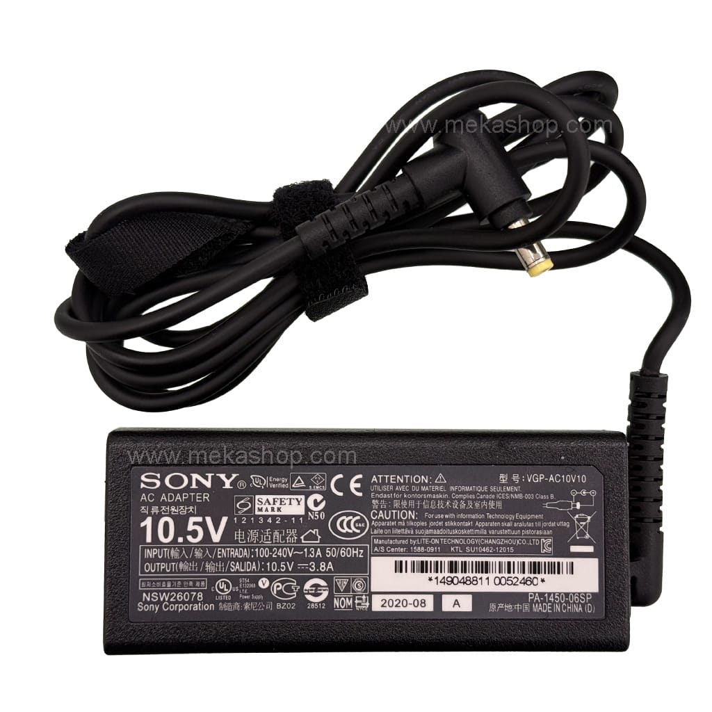 شارژر آداپتور اورجینال لپ تاپ سونی Sony 10.5V 3.8A Pin 4.8*1.7