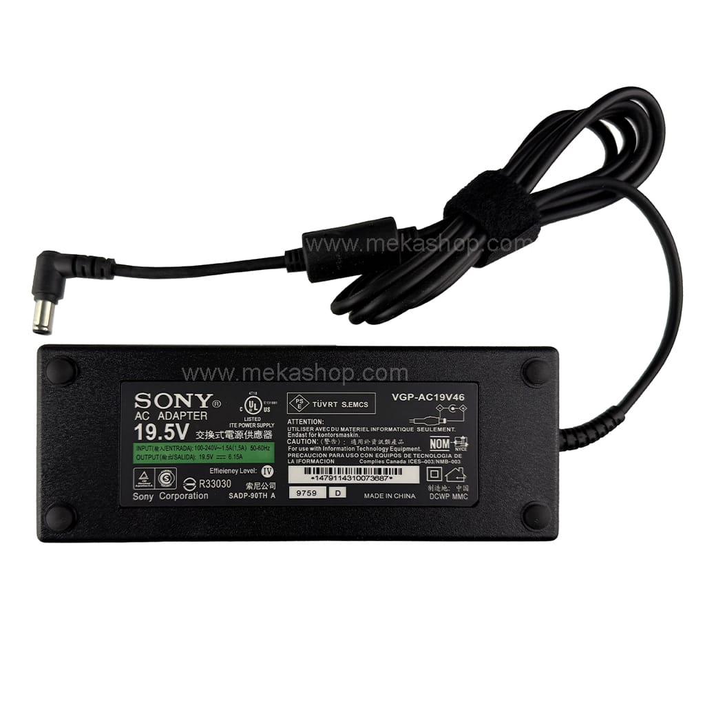 شارژر آداپتور اورجینال لپ تاپ سونی Sony 19.5V 6.15A Pin 6.5*4.4