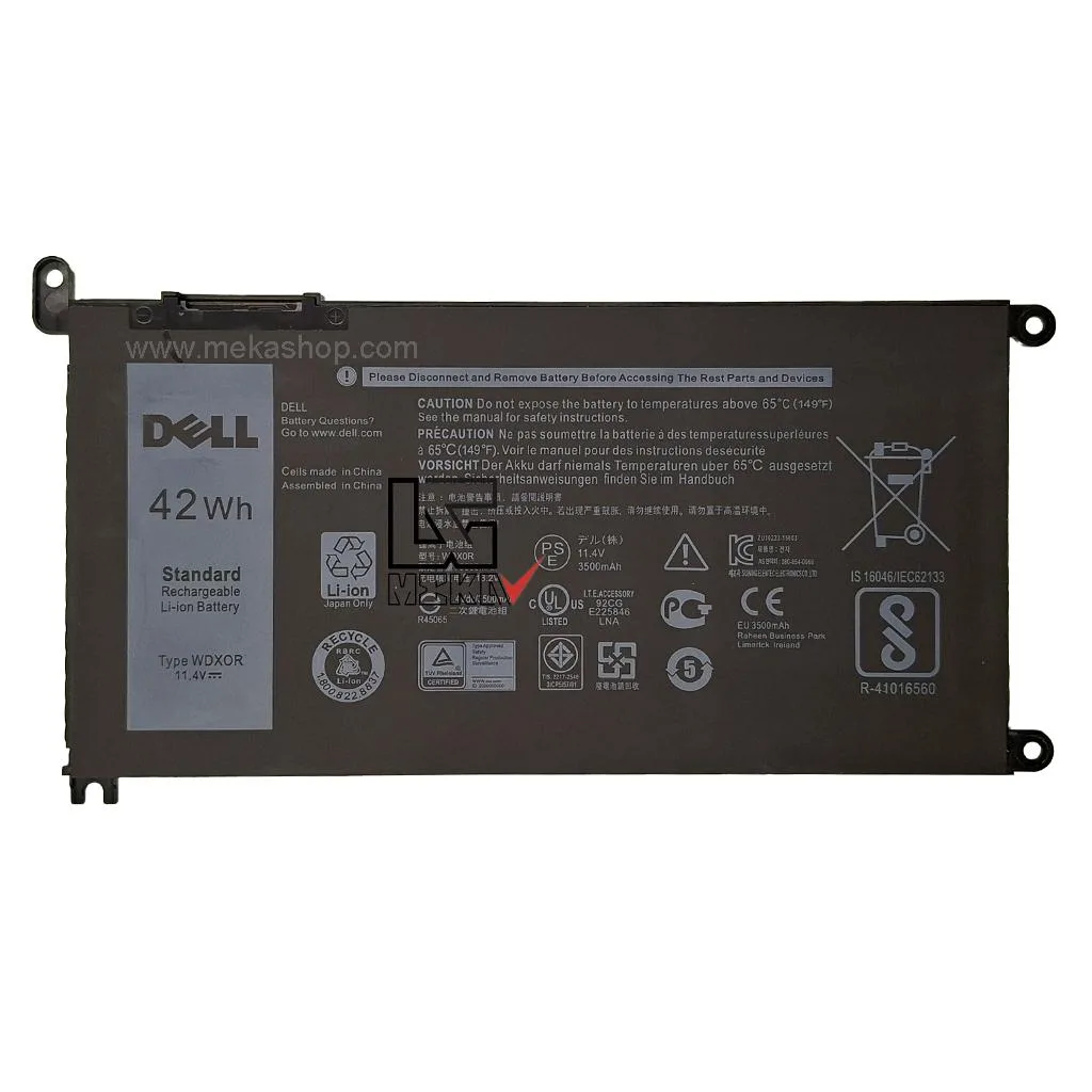 باتری اورجینال لپ تاپ دل Pn: WDXOR) Dell Inspiron 13 7378 3Cells)