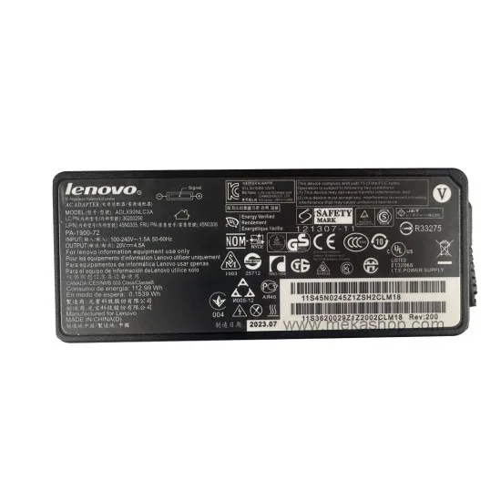 شارژر آداپتور لپ تاپ لنوو LENOVO 20V 4.5A SQUARE USB