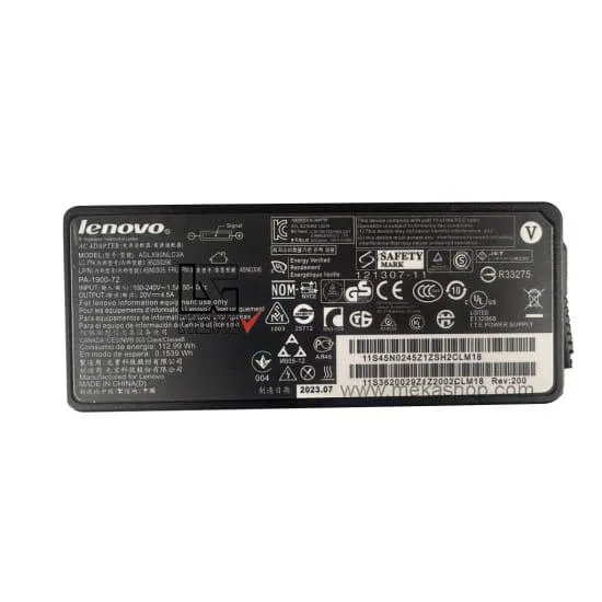 شارژر آداپتور لپ تاپ لنوو LENOVO 20V 4.5A SQUARE USB