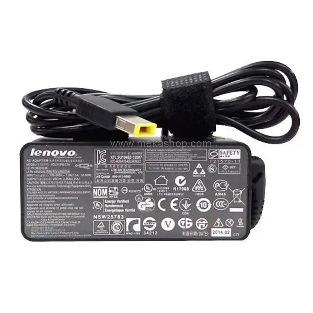 شارژر آداپتور لپ تاپ لنوو Lenovo 20V 2.25A Square USB