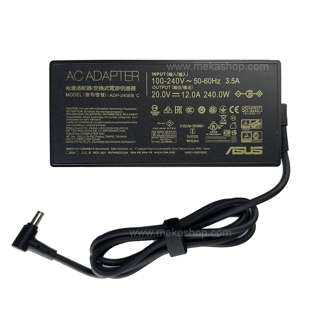 شارژر آداپتور اورجینال لپ تاپ ایسوس Asus 20V 12A Pin 6.0*3.7