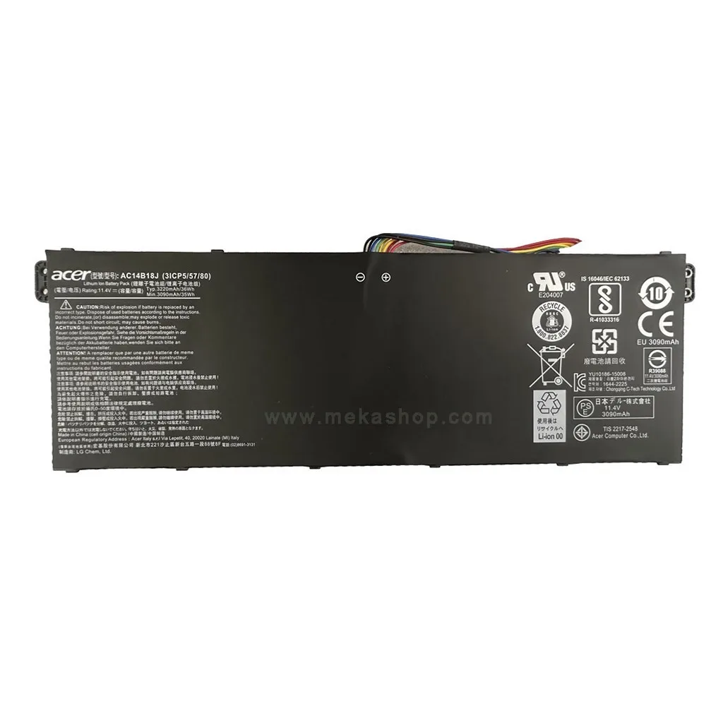 باتری اورجینال لپ تاپ ایسر PN: AC14B18J) ACER...