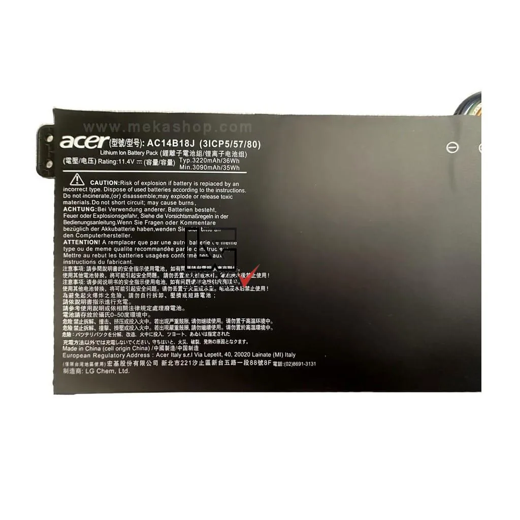 باتری اورجینال لپ تاپ ایسر Acer Aspire ES1 مدل AC14B18J