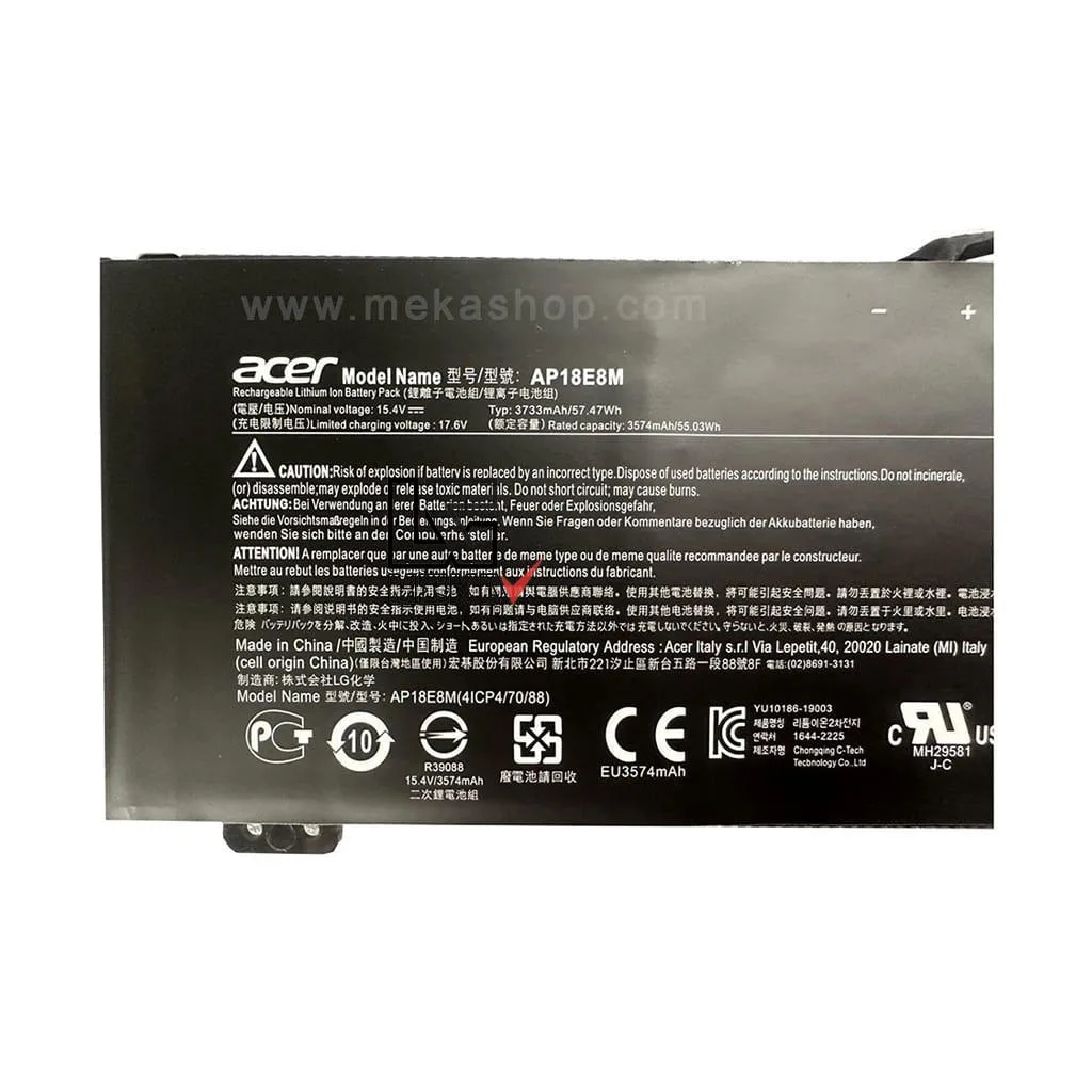 باتری اورجینال لپ تاپ ایسر Acer Nitro 5 AN515 مدل AP18E8M