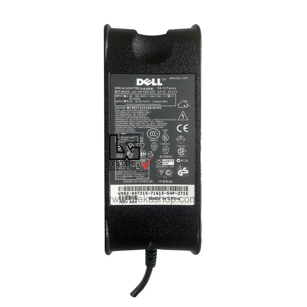 شارژر آداپتور لپ تاپ دل Dell 19.5V 3.34A Pin 7.4*5.0 Logo