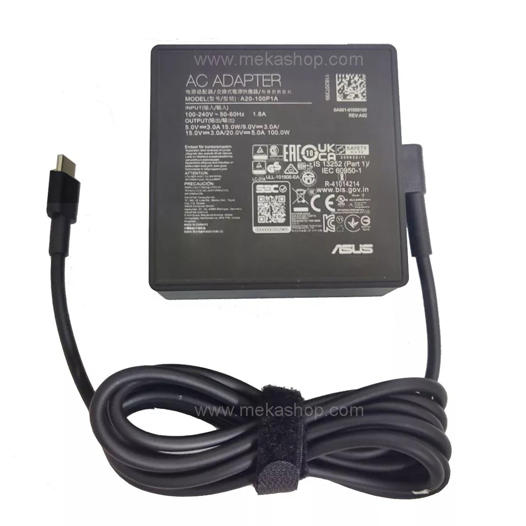 شارژر آداپتور اورجینال لپ تاپ ایسوس Asus 20V 5A Type C 100W