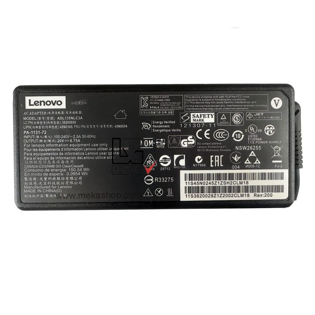 Lenovo 20V 6.75A Pin 7.9 5.5