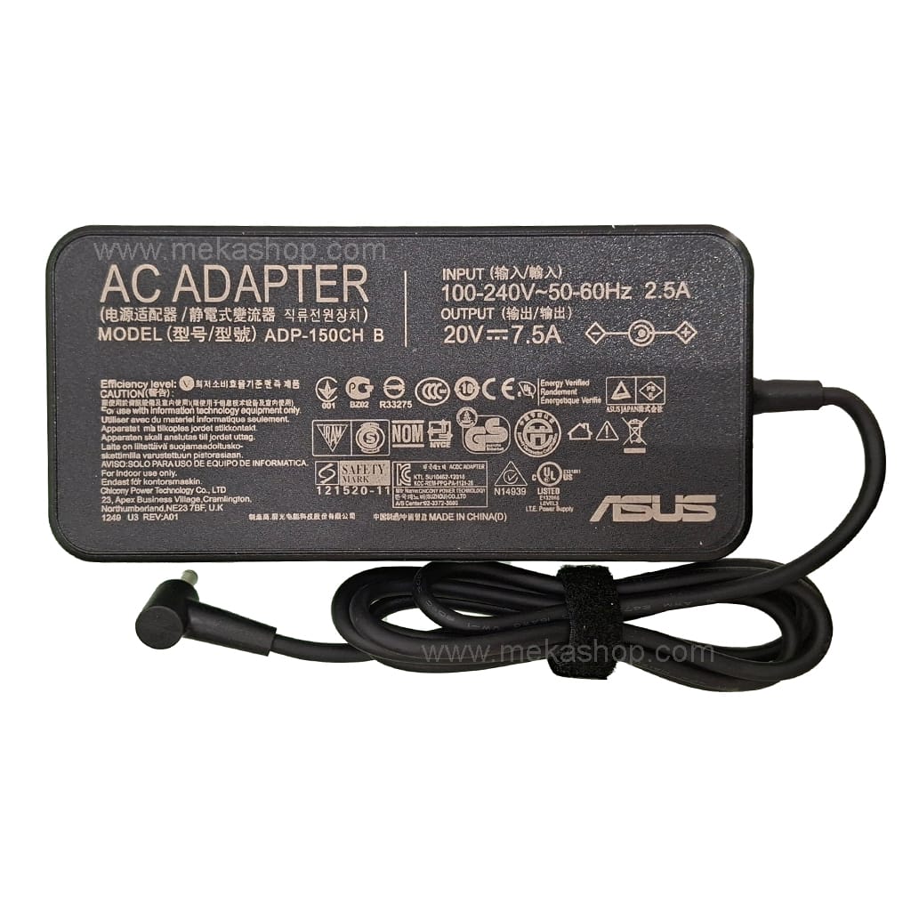 شارژر آداپتور اورجینال لپ تاپ ایسوس Asus 20V 7.5A Pin 4.5*3.0