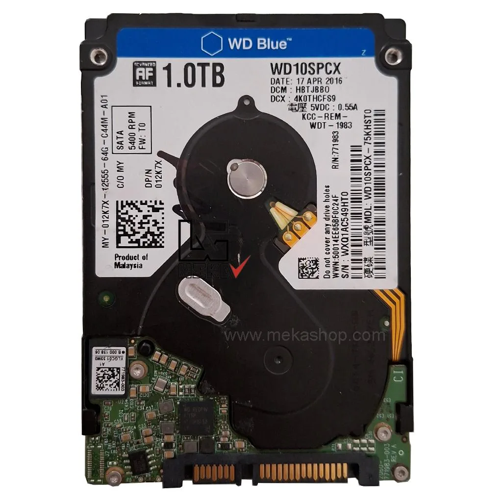 هارد لپ تاپ وسترن بلو آبی HDD Laptop WD Blue 1TB Sata 5400 PRM مشکی