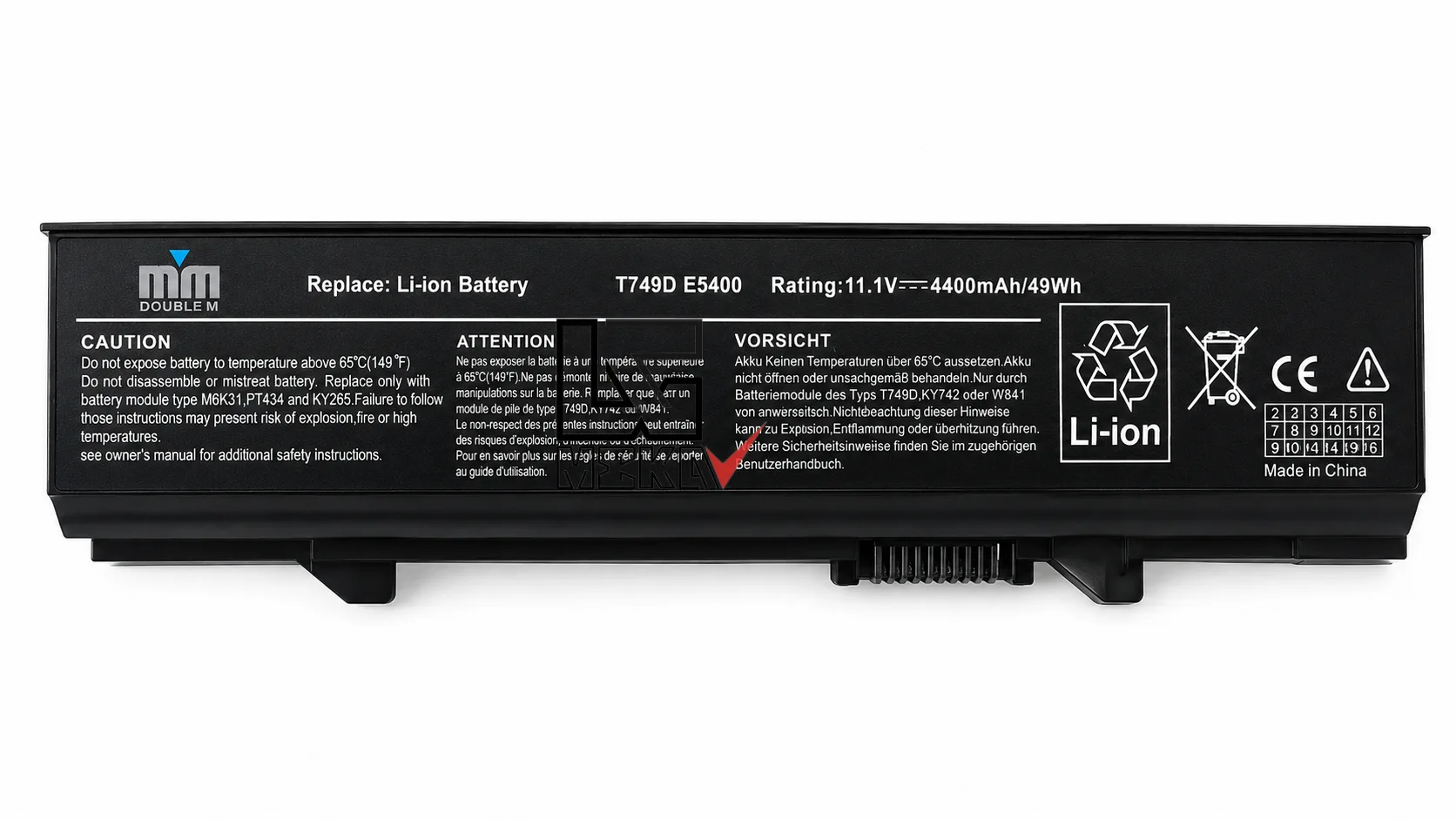 باتری لپ تاپ Dell Latitude E5500 مدل T749D