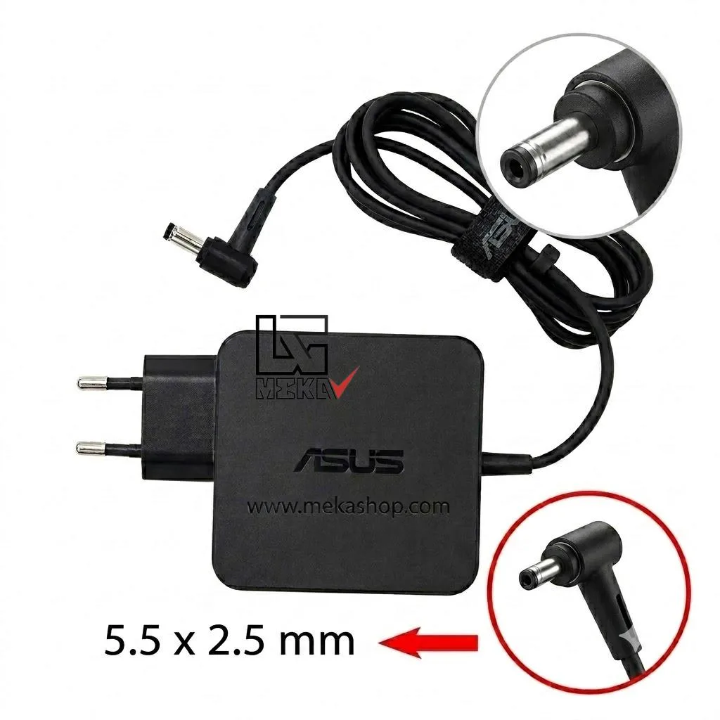 شارژر آداپتور اورجینال لپ تاپ Asus 19V 3.42A Pin 5.5×2.5 Square