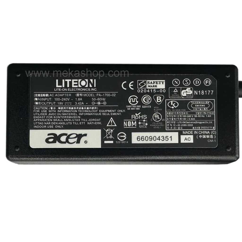 Acer-19V-3.42A-Pin-5.5-1.7