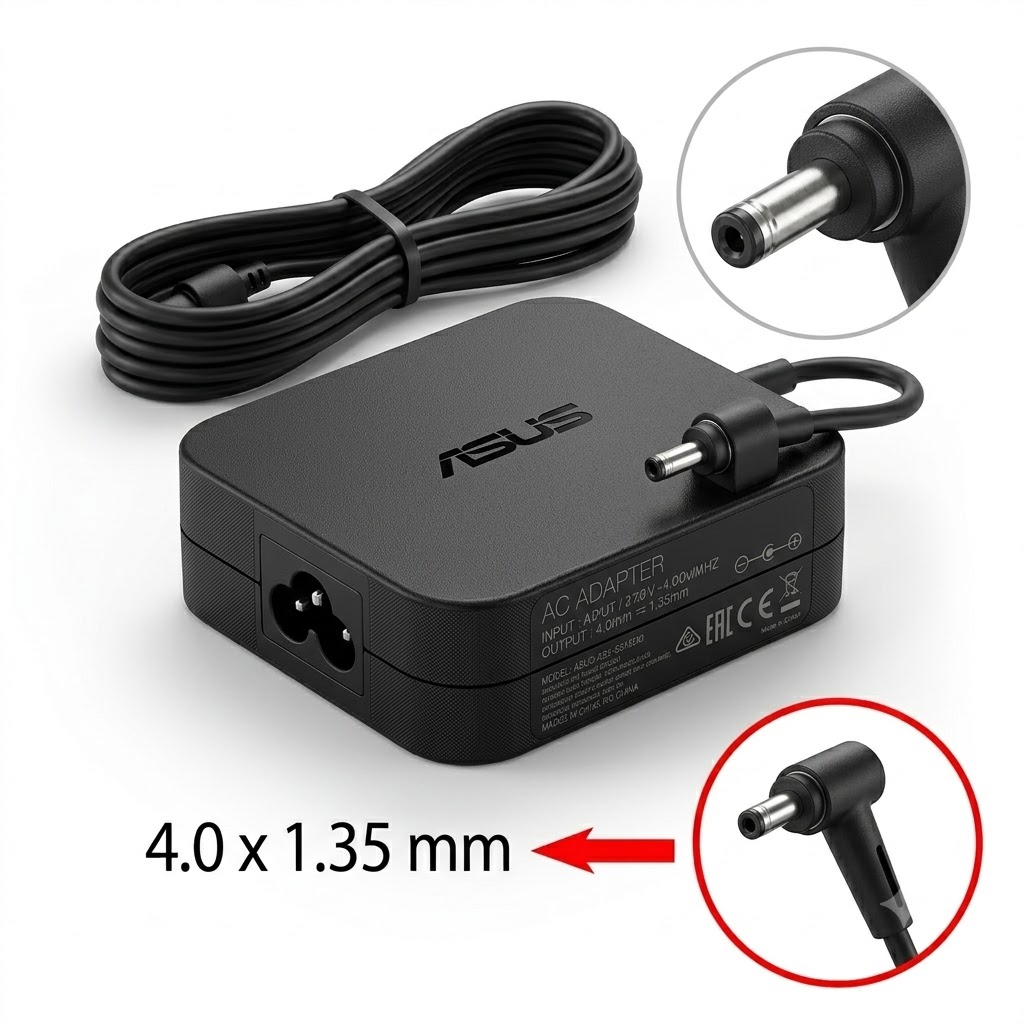 شارژر آداپتور لپ تاپ ایسوس Asus 19V 3.42A با کانکتور Square Pin 4.0×1.35