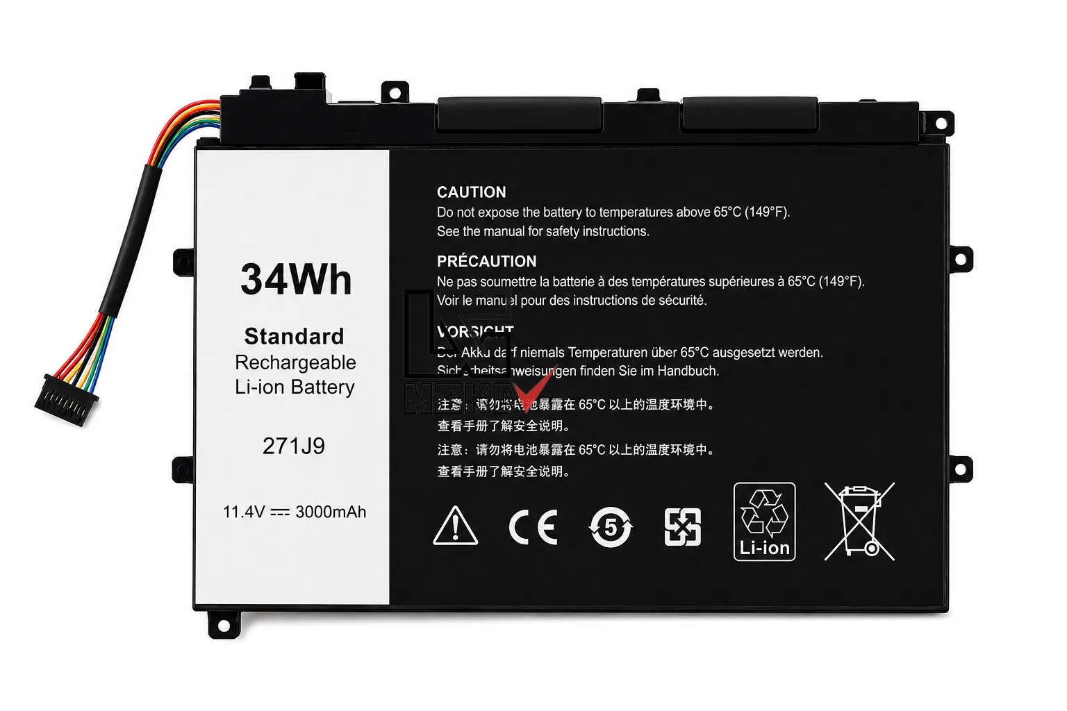 باتری لپ تاپ دل Pn: 271J9) Dell Latitude...