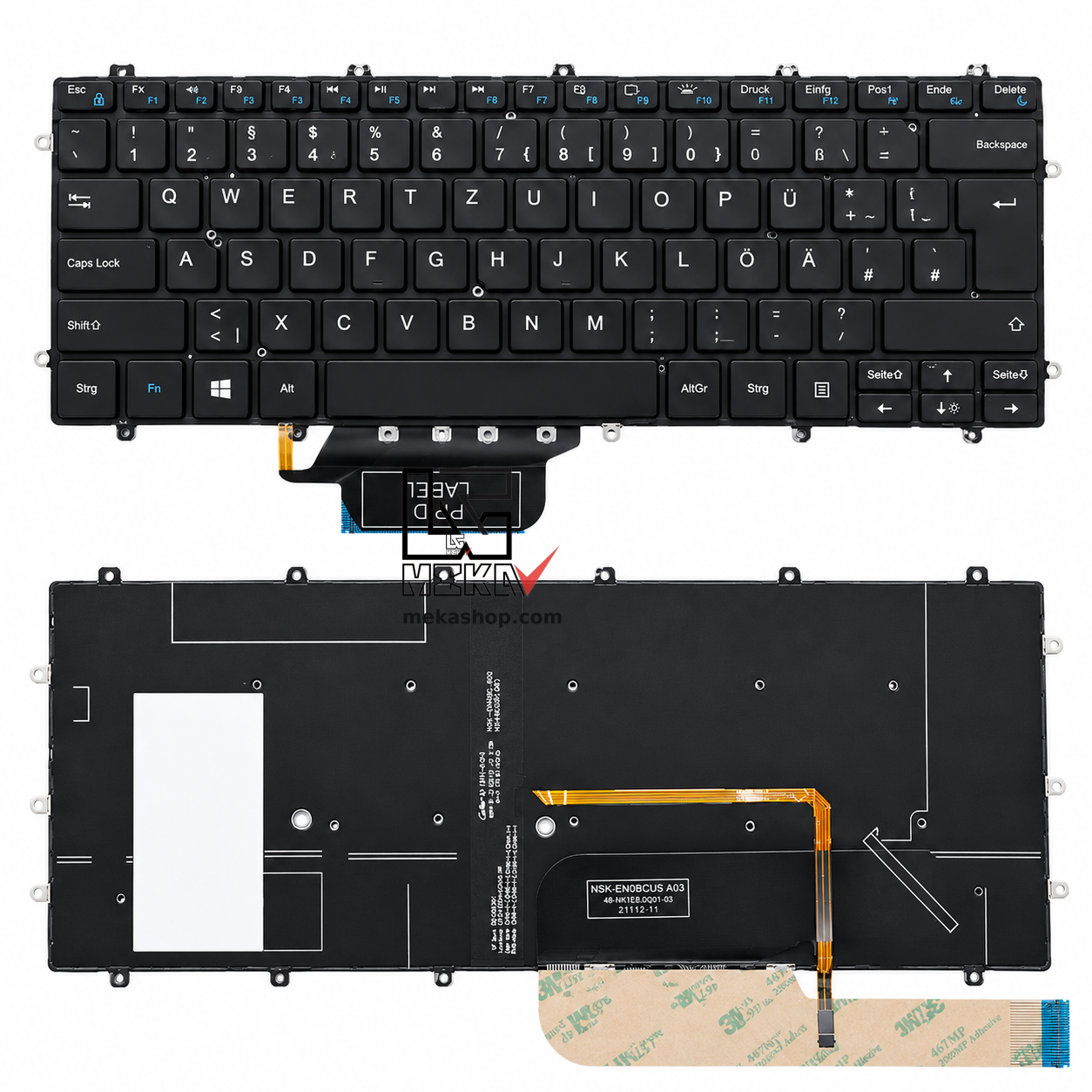 کیبورد لپ تاپ دل Dell XPS 13 9370 9380