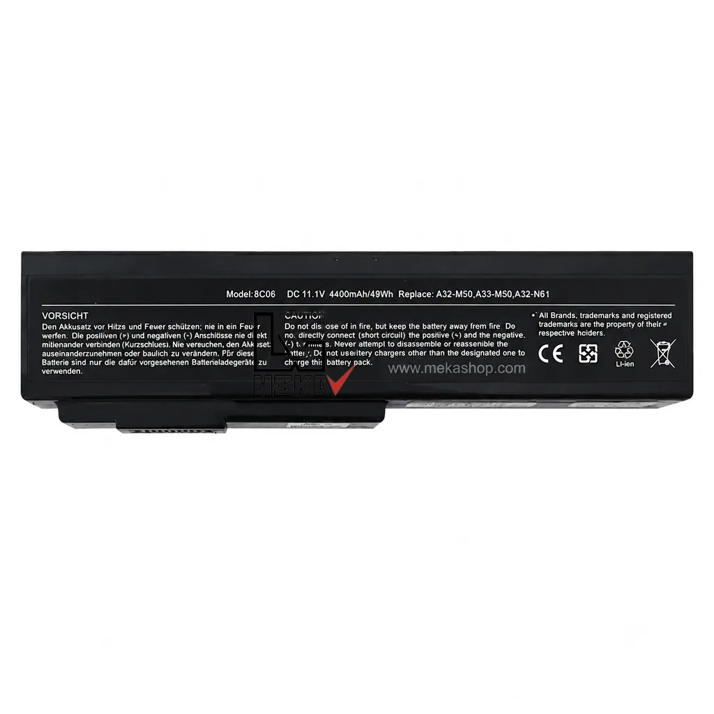 باتری لپ تاپ ایسوس Asus A32-N61 مدل 8C06