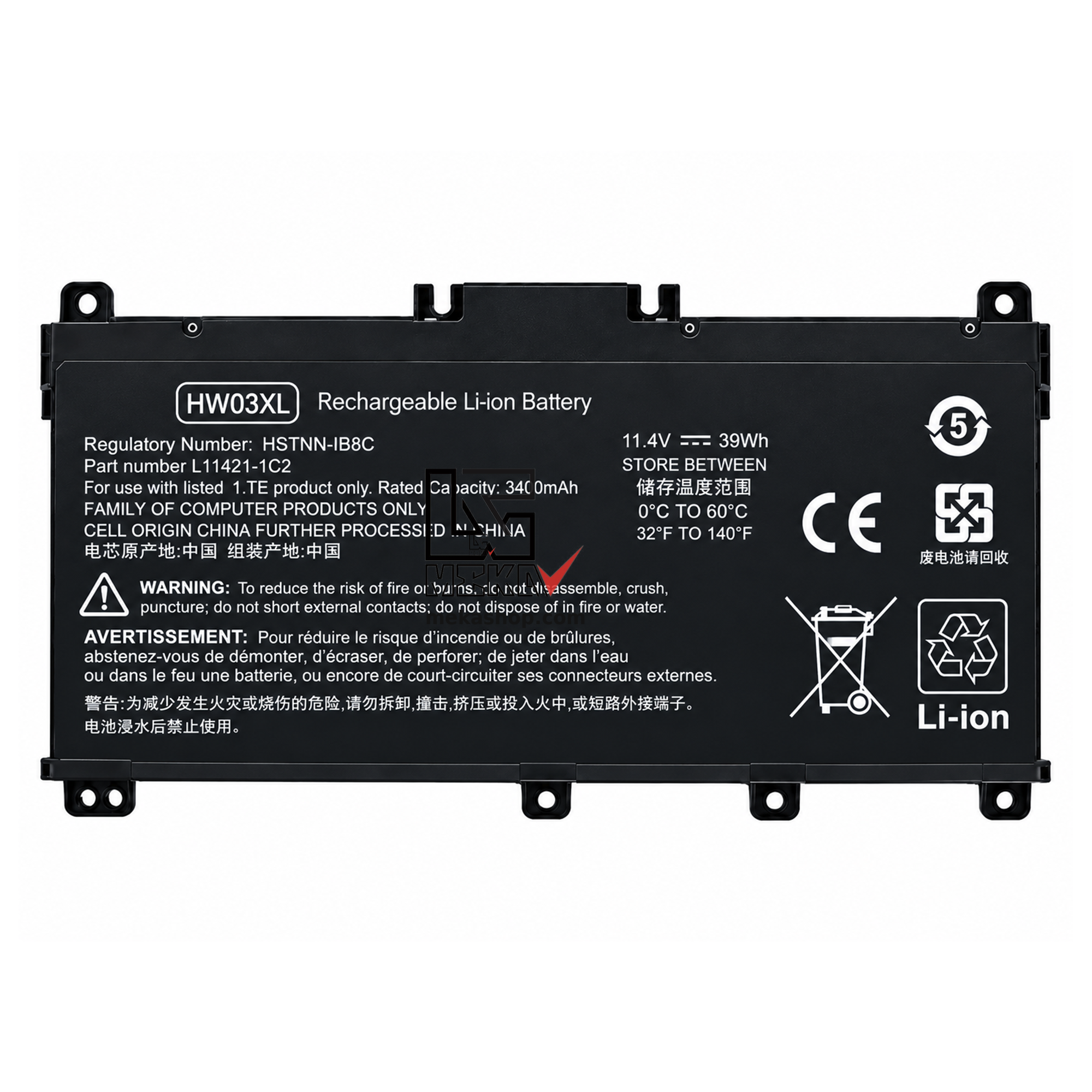 باتری لپ تاپ اچ پی HP Pavilion 15-EG 15-EH مدل HW03XL