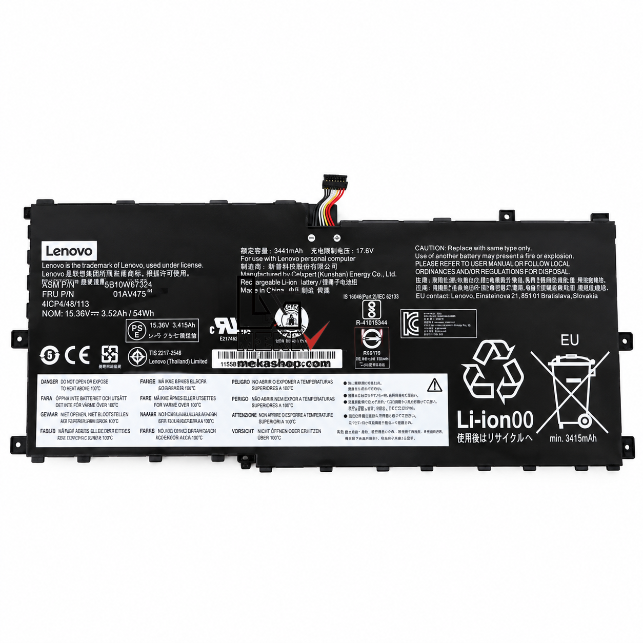 باتری Lenovo ThinkPad X1 Yoga Gen 3 مدل L17C4P71 با پارتنامبرهای مشابه 01AV474، 01AV475 و 01AV499