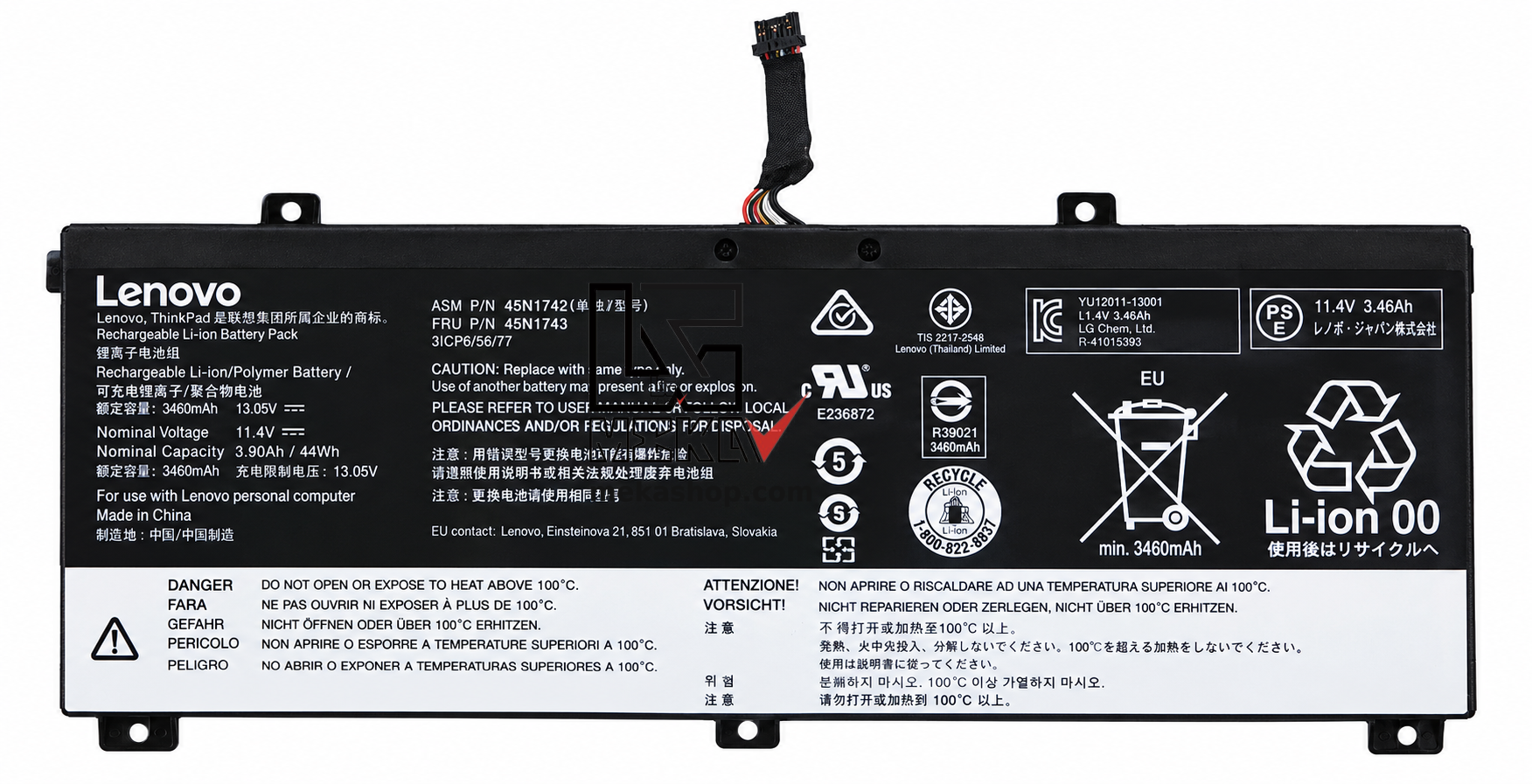 اتری اورجینال لپ تاپ لنوو Lenovo ThinkPad T550 T560 مدل 45N1743