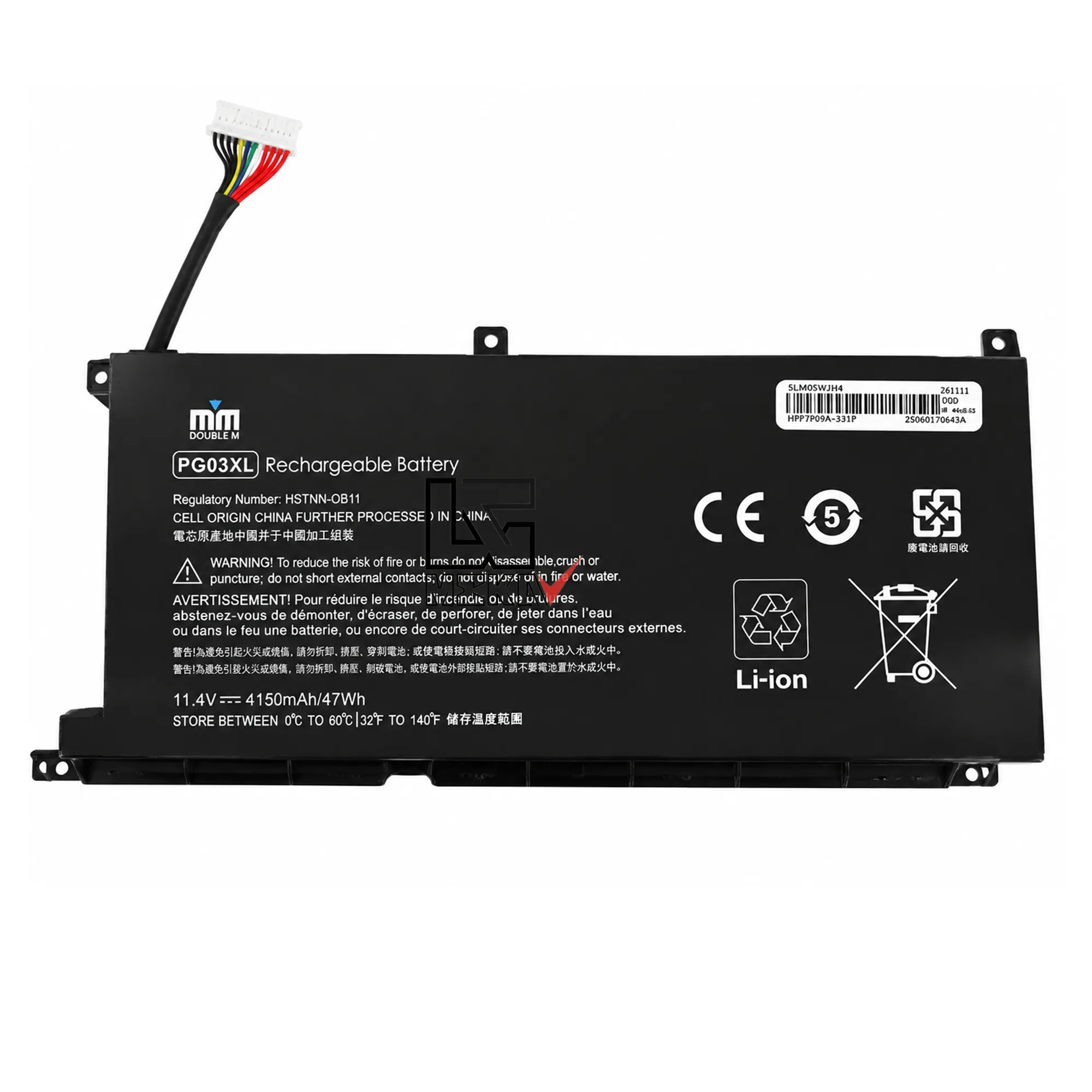 باتری لپ تاپ اچ پی HP Pavilion Gaming 15 و 16 مدل PG03XL 6 سلولی
