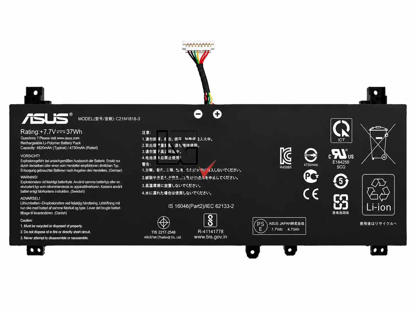 باتری اورجینال Asus مدل B21N1818-3 مناسب لپ تاپ Asus R521