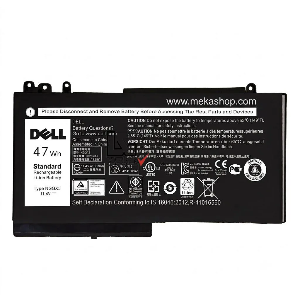 باتری اورجینال لپتاپ Dell Latitude E5270 مدل NGGX5 با ظرفیت 42Wh و ولتاژ 11.4V