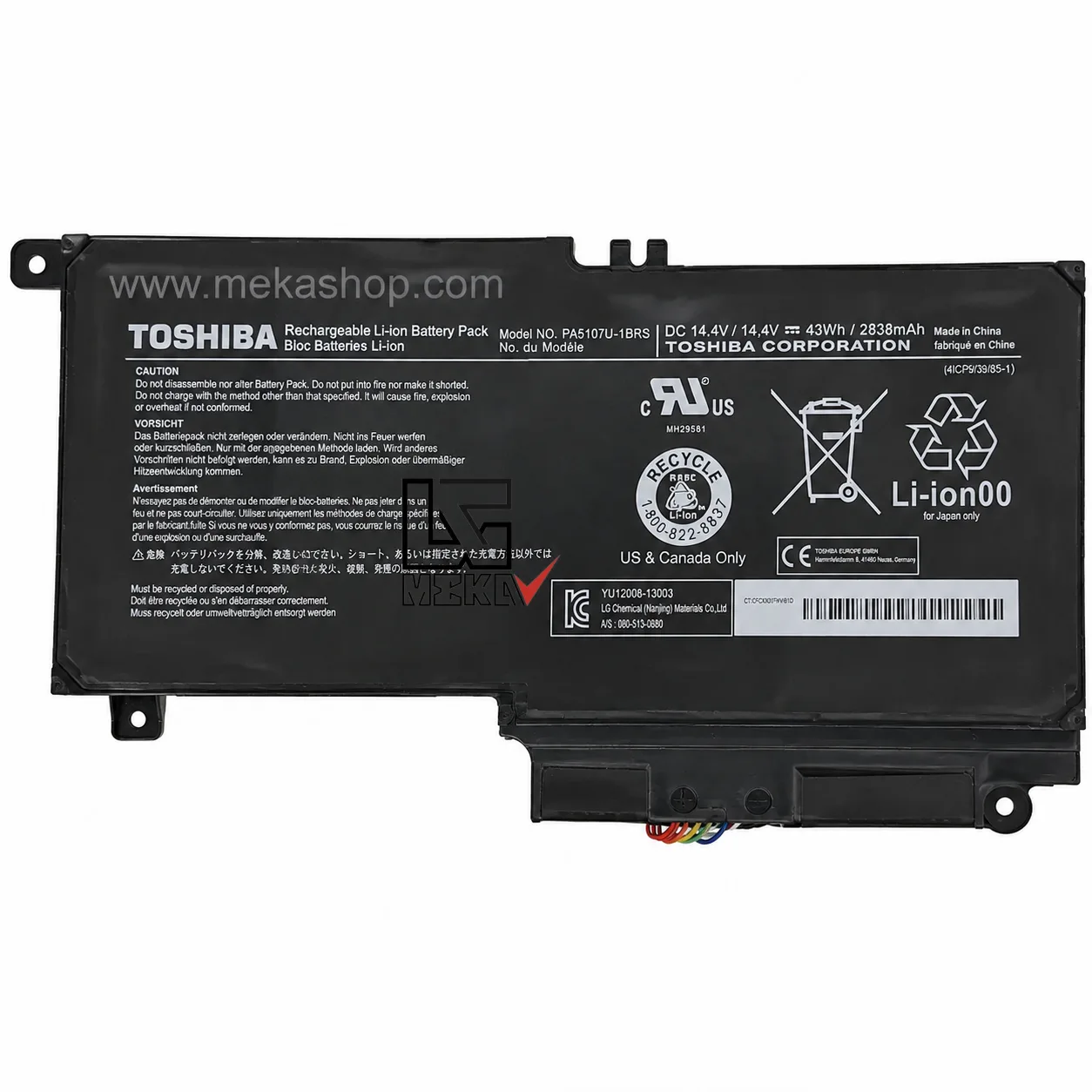 باتری اورجینال لپ تاپ توشیبا Pn: PA5107U) Toshiba S55)