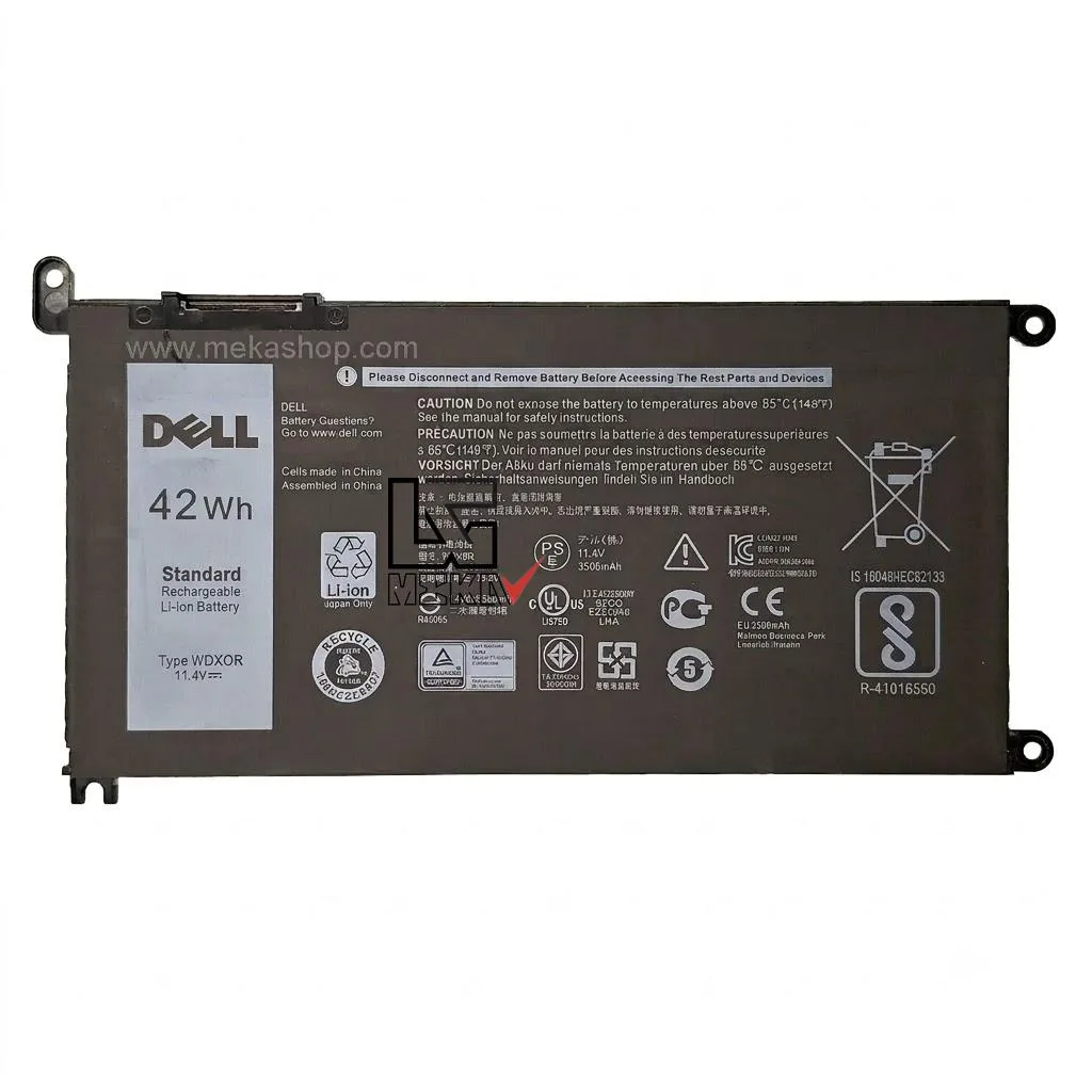 باتری اورجینال لپ تاپ Dell Inspiron 13 7378 مدل WDXOR سه سلول با ظرفیت 38Wh و ولتاژ 11.4V