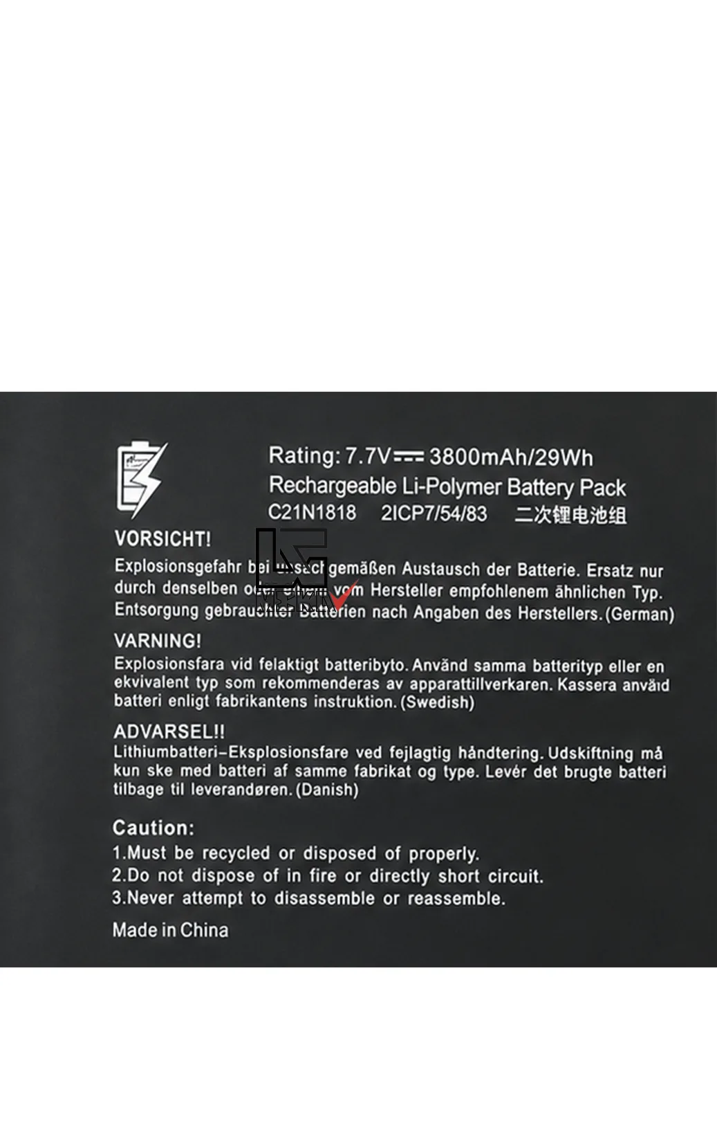 باتری لپ تاپ ایسوس Asus R521 مدل B21N1818-3