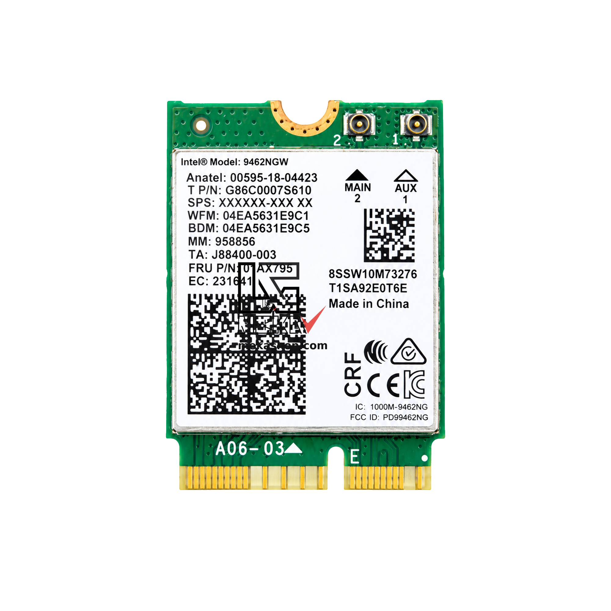 کارت شبکه وای فای اینتل Intel Wireless-AC 9462NGW M.2 2230