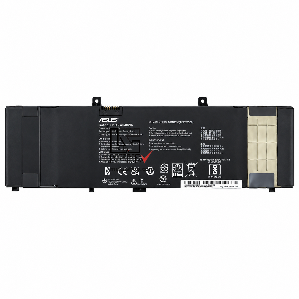 باتری اورجینال ایسوس مدل B31N1535 مناسب لپ تاپ UX310