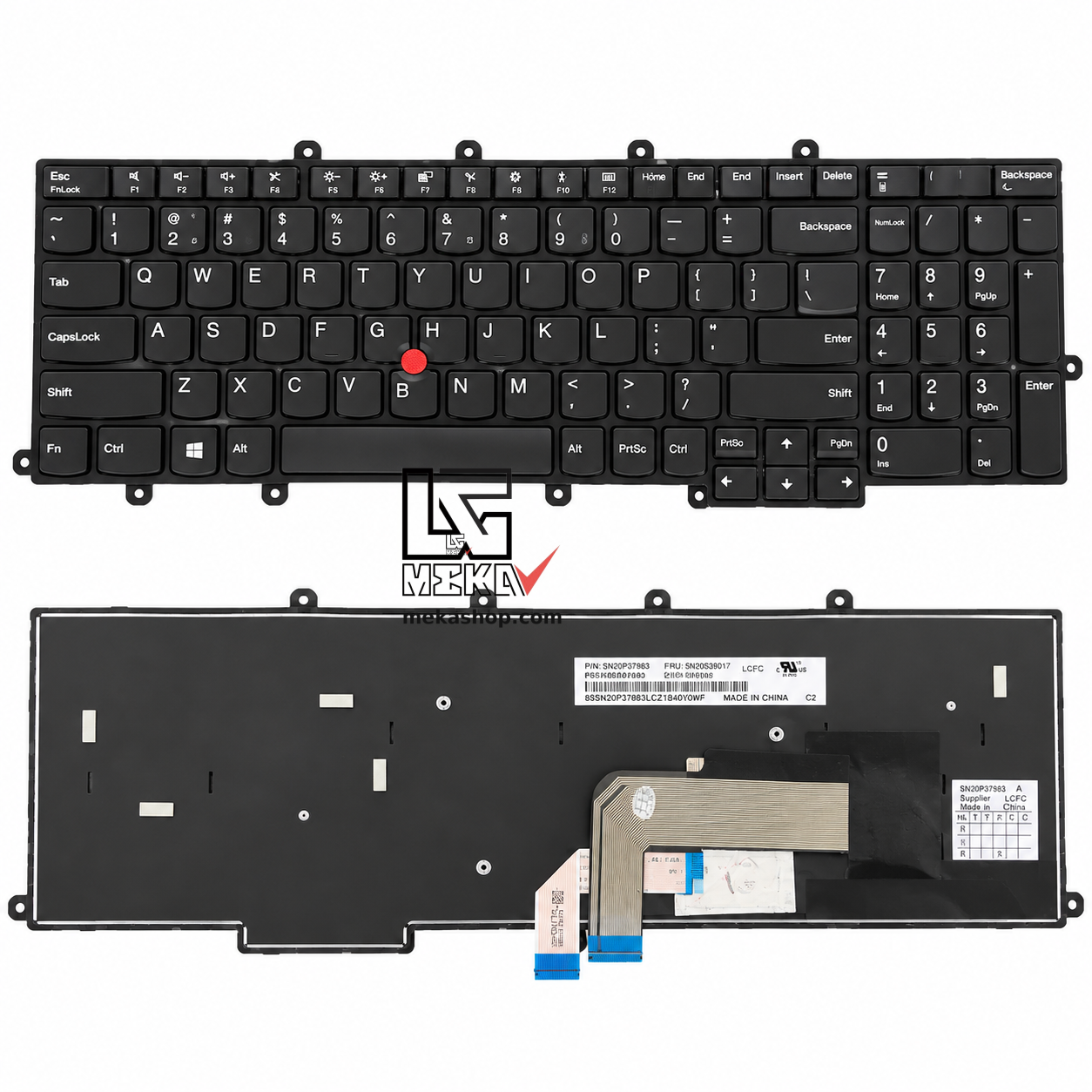 کیبورد لپ تاپ لنوو Lenovo ThinkPad E570 E575 با بک‌لایت