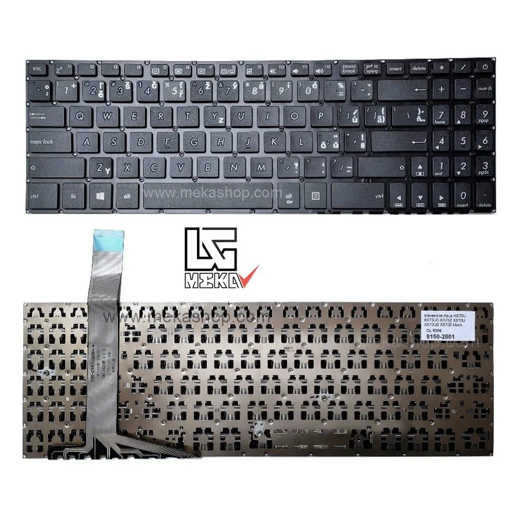 کیبورد لپ تاپ ایسوس Asus K570-FX570 اینتر کوچک