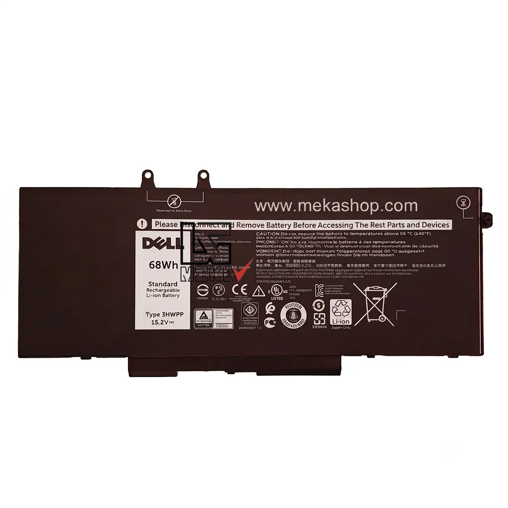 باتری اورجینال لپ تاپ دل Dell Latitude 5410 مدل 3HWPP چهار سلولی 68Wh